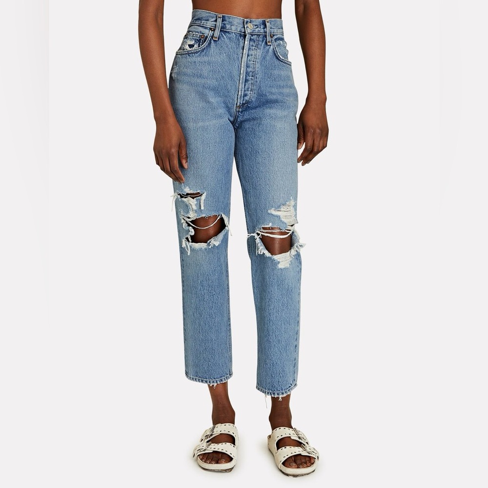 AGOLDE Fen Cropped Straight-Leg Jeans size 28